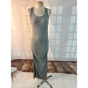 Victoria's Secret Heather Gray Ruched Side Slit Maxi Tank Dress Size Medium